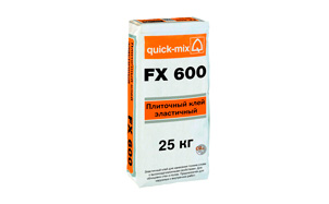 Эластичный плиточный клей quick-mix FX600 белый, 25 кг