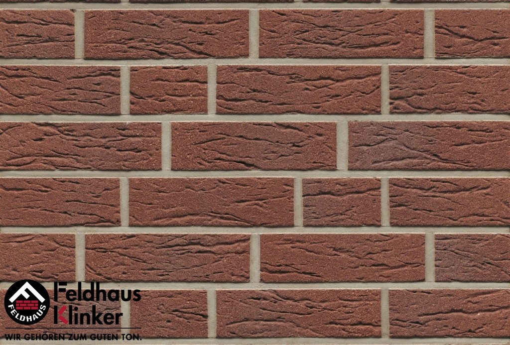 Клинкерная фасадная плитка Feldhaus Klinker R555 Terra antic mana рельефная NF9, 240*9*71 мм